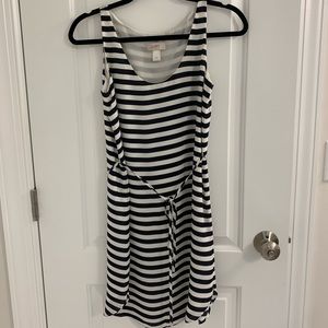 Navy and white stripe dress